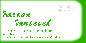 marton vanicsek business card